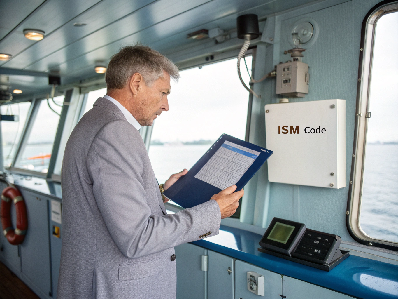 Safety management documentation on a vessel bridge